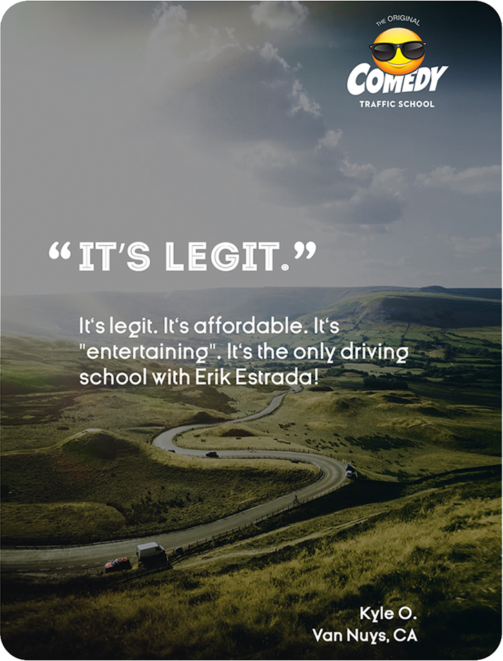 positive customer review and scenic winding road