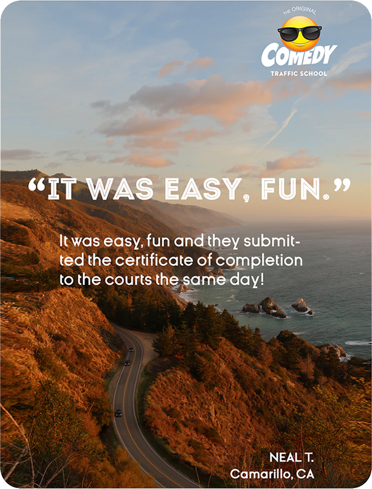 positive customer review with scenic ocean cliff road with ocean views