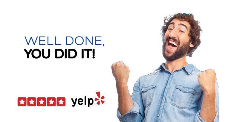 Excited customer who completed the traffic school course